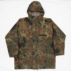 Vintage 2001 German Spot Camo Flecktarn Wahler Zip Up Military Hoodie Jacket L